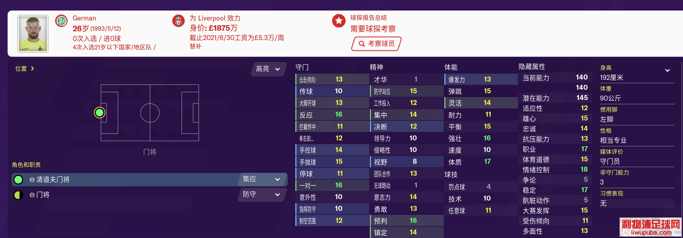足球经理FM2020 推荐开档必签球员及妖人门将(GK)篇